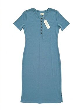 NWT Roolee The Saylem Button Maxi Dress in Light Steel Blue M